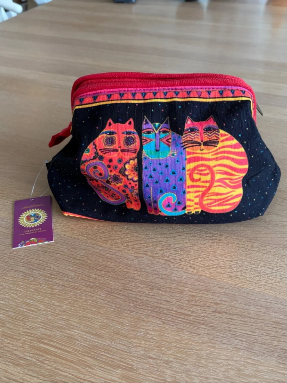 NWT Laurel Burch Cats Toiletry Cosmetic Bag